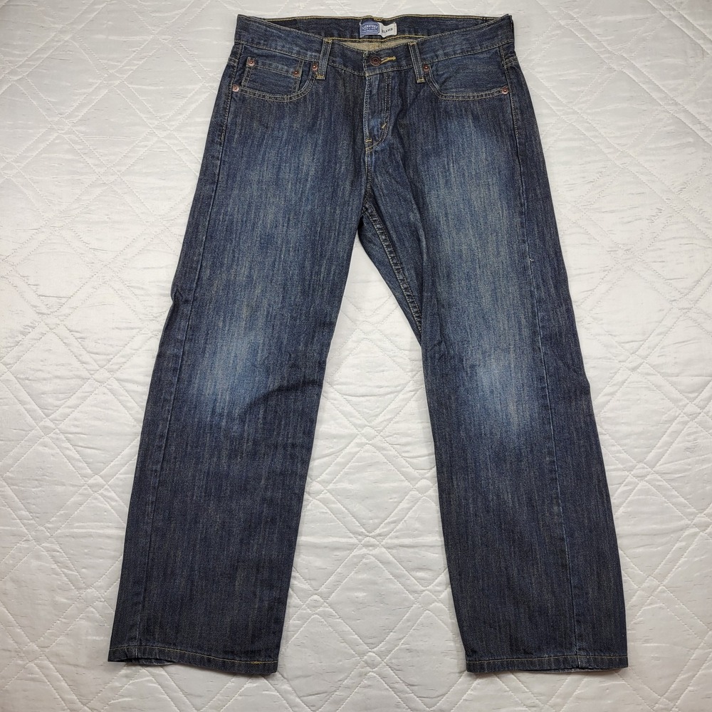 Signature by Levi Strauss relaxed fit well worn blue jeans size 32X27‎